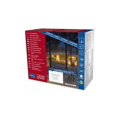 Konstsmide 4624-103 Sistema a LED ad alta tecnologia, estensione per tenda luminosa a LED, 200 diodi a luce bianca calda, 12 W, Colore Trasparente