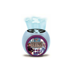 Lexibook Sveglia con proiettore Disney Frozen 2 Anna Elsa con Funzione Snooze, Luce Notturna con Timer, Schermo LCD, a Batteria, Blu/Viola, Colore precio
