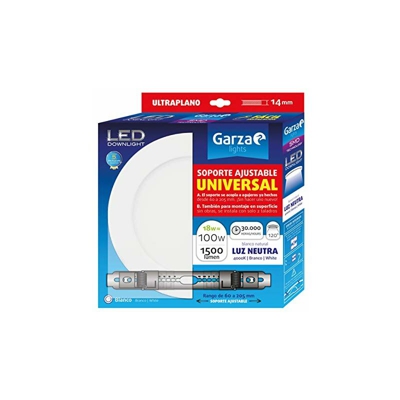Downlight LED con supporto regolabile universale per superficie o incasso a soffitto - Garza