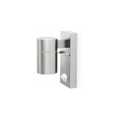 Ranex 5000.257 lampada da parete da esterno con sensore di movimento, classe di efficienza energetica C, 2 X GU10 35 Watt 110 ° angolo, Acciaio,