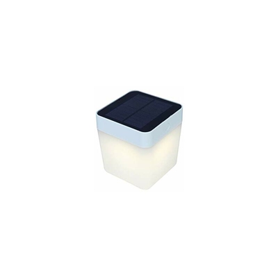 Table Cube Lampada da Tavolo a LED con Pannello Solare Integrato 1 W, Bianco, 13.3 x 12 cm - Lutec