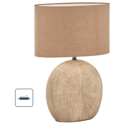 Lampada da Tavolo E14, 40 W, Marrone, 24 x 17 x 37 cm, con interruttore, ceramica;tessuto - Wofi características