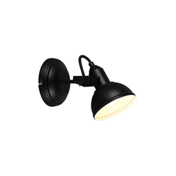 R80151032 - Faretto da parete Gina, in metallo nero opaco, non incluso 1 x E14 - Reality Leuchten en oferta