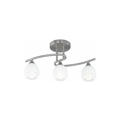 Trio 605600307 Lampada da Parete in Nichel Opaco, con Vetro Bianco, 3 Lampadine, 50x50 cm, nickel;vetro