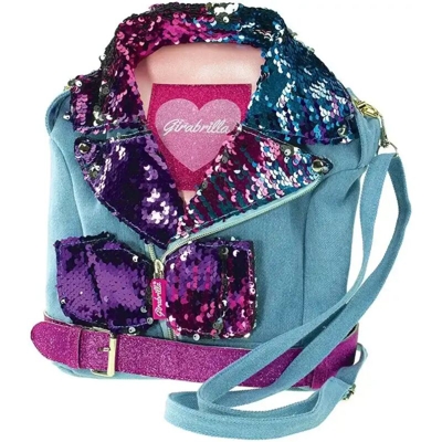 Zaino zainetto girabrilla tracolla jeans paillettes con bretelle bretella borsa