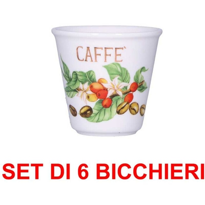 Peragashop - SET 6 BICCHIERINI CAFFE 75CC LIQUORELLI IN PORCELLANA