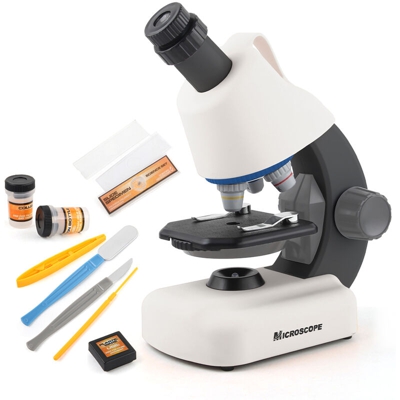 NO.XD168-003 100x / 400x / 1200x LED Strumenti scientifici raffinati Set di giocattoli per bambini Microscopio per bambini Microscopio ad alta