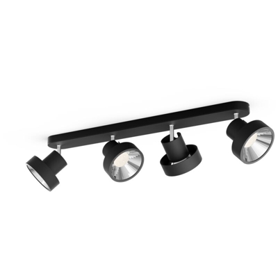 Philips Lighting - Philips Faretto Bukko, 4 Punti Luce, LED SceneSwitch, Metallo Nero