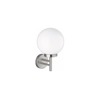 Wofi - Lampada da parete per esterni, E27, in metallo, 60 W, 22 x 20 x 31,5 cm, in acciaio INOX spazzolato grezzo