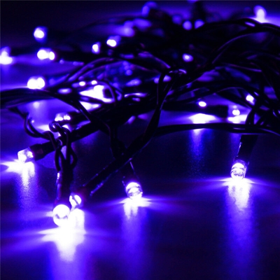 Lampada da bar per compleanno con percorso da giardino a 50 LED ad energia solare (blu)