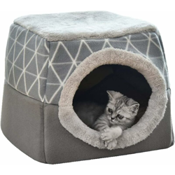 Cat Caver Cat Case Cat Bed Pet Cat Nest Sleeping Bag 2 in 1 Abbraccio pieghevole Cavalle Capsula Cat Casa Cat Casa chiusa CHENIL Villa, Grigio L características