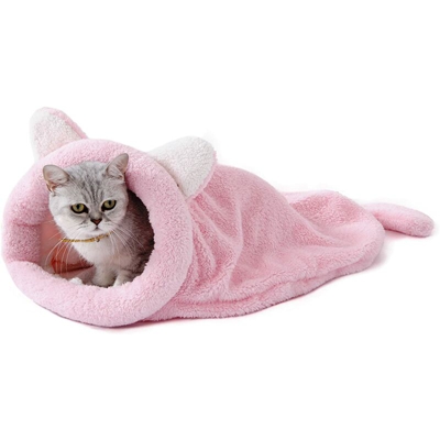 Sacco a pelo per sacco a pelo per cat Chenil Pet Matte Sleeping Bag a pelo per animali domestici rosa