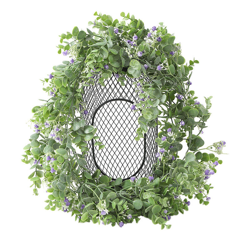 Rattan artificiale con fiore di plastica Eucalyptus foglia foglia argento foglia rattan nozze decorazione della casa decorazione viola fiore precio