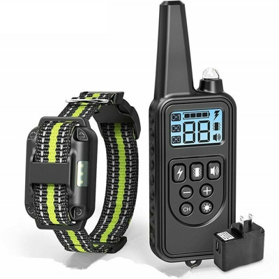 Collana di medicazione per cani elettrici da 800 m con schermo LCD, telecomando per animali domestici, collane ricaricabili impermeabili