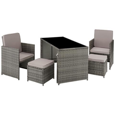 Salottino In Rattan Palermo - Grigio