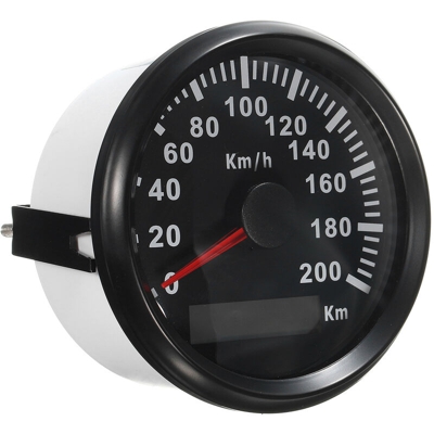 Drillpro - Tachimetro GPS CharacterL 200KM / H 12V 24V Contachilometri velocità moto per auto Speedo impermeabile