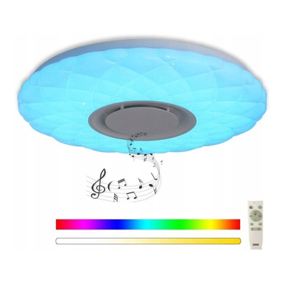 Dimmerabile plafoniera Bluetooth RGB 24W, soffitto a soffitto musicale Ø40cm con altoparlante e telecomando, controllo app, camera per bambini