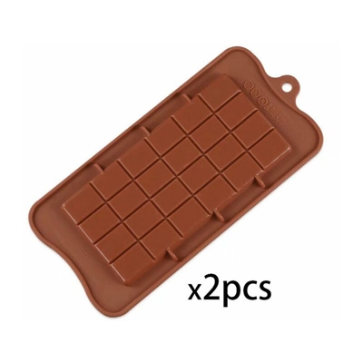 Un set di 2 cozze di cioccolato in silicone anti-bastone per proteine ??e barre di energia, stampi al cioccolato alimentare 57G caffè