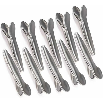 Clip di chiusura in acciaio inox da 10 pezzi, clip chiusura clip clip per cibo, caffè, pane e sacchetti snack