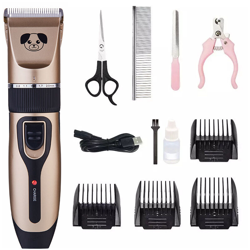 Forbici per cani e gatti, forbici professionali per cani dai capelli lunghi, rasoio elettrico per governare cani, ricaricabile, con 12 accessori e en oferta