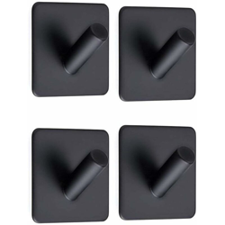 4 pezzi, asciugamano autoadesivo all'uncinetto, nero, asciugamano autoadesivo all'uncinetto con bagno e cucina cappotto in acciaio inox nero en oferta
