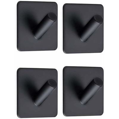 4 pezzi, asciugamano autoadesivo all'uncinetto, nero, asciugamano autoadesivo all'uncinetto con bagno e cucina cappotto in acciaio inox nero