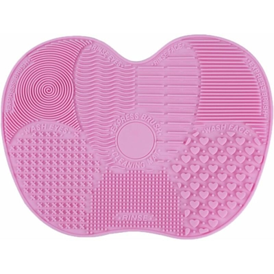 Pennello per la pulizia Utilizzato per pulire la tappetini per la pulizia della spazzola per il trucco Tappetini Scrubber (rosa)