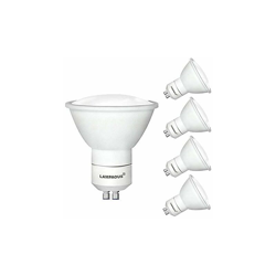 LAMPAOUS Lampadina LED GU10, 5 W, 50 W, sostituisce lampadina alogena GU10, luce bianca calda, angolo di diffusione di 120°, confezione da 4 características