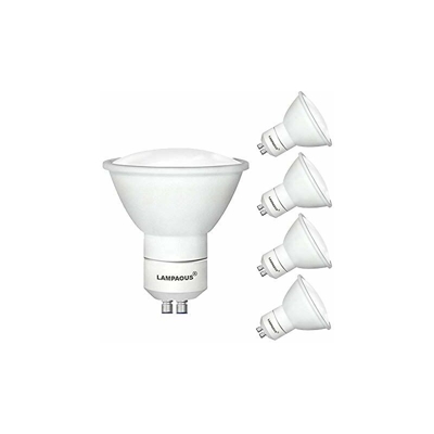 LAMPAOUS Lampadina LED GU10, 5 W, 50 W, sostituisce lampadina alogena GU10, luce bianca calda, angolo di diffusione di 120°, confezione da 4