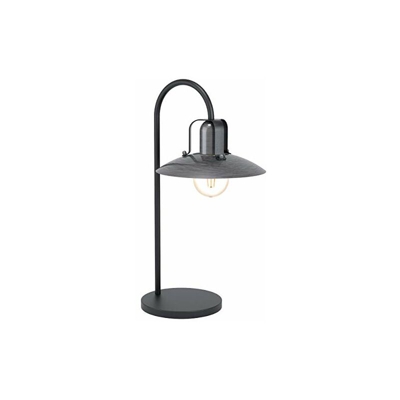 Kenilworth 43207 - Lampada da tavolo industriale, vintage, retrò, lampada da comodino in acciaio, lampada da soggiorno in nero, nichel anticato,