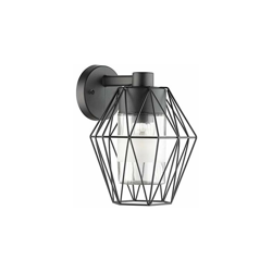 Lampada da parete per esterni Canove, 1 lampada da parete in acciaio, colore: nero, vetro trasparente, attacco: E27, IP44 - Eglo características
