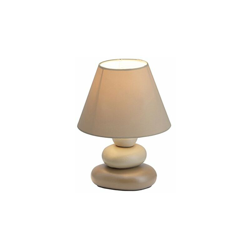 92907/20 Paolo - Lampada da tavolo a effetto pietre, in ceramica e tessuto, h 23 x 17 cm, colore: Marrone - Brilliant en oferta