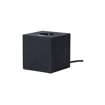 âKubâ, lampada di legno, attacco E27, colore nero, con interruttore, circa9Â cm x 9Â cm (lampadina non inclusa)