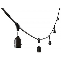 Wisdom - Catena luminosa E27 pendente 5 metri con 10 portalampada IP65 colore nero precio