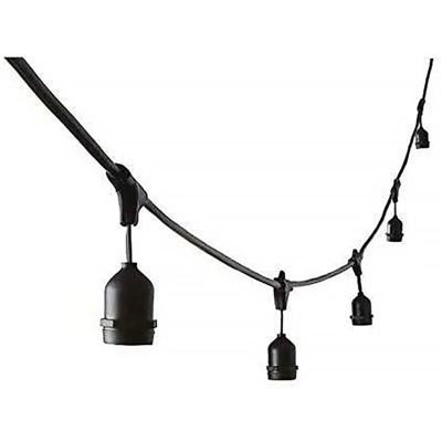 Wisdom - Catena luminosa E27 pendente 5 metri con 10 portalampada IP65 colore nero