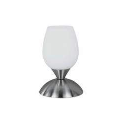 Reality R59431007 Cup Lampada Tavolo, 1xE14, 40 W, Nichel Opaco/Bianco, 18 cm, metallo;metallo/vetro en oferta