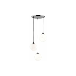 Clooney R30073001 - Lampadario a sospensione in metallo cromato, vetro bianco lucido, 1 lampadina E27 - Reality Leuchten precio