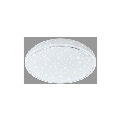 Plafoniera, Decoro a Stelle, Luce Calda Neutra Fredda modificabile con lâ??Interruttore a Parete, LED integrati 12W 1200Lm, Ã?28,5 cm 12 W, Bianco,