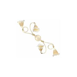 ONLI Plafoniera 4 luci in Metallo Avorio spennellato Oro con vetri Plissé sfumati Ambra características