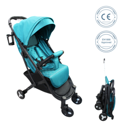 Leogreen - Child Pushchair, Baby Stroller, Dark green, with cup holder, carry bag and rain cover, Materiale: Poliestere precio