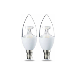 Lampadina LED E14 a Oliva, 6W (equivalenti a 40W), Luce Bianca Calda, Dimmerabile- Pacco da 2 - Amazon Basics en oferta