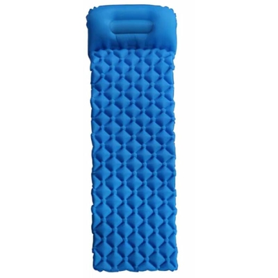 Materasso da campeggio, tappeto per dormire con cuscino da campeggio ultraleggero per campeggio, viaggi, escursionismo (blu)