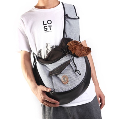 Borsa per gatti, sacchetto per animali domestici, sacchetto di trasporto di uscita, zaino traspirante per la borsa a tracolla waiting waped, grigio