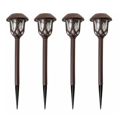 Lampade da giardino impermeabili solari all'aperto, luci da giardino, luci decorative a LED, luci di terra villa (4 pezzi di caffè