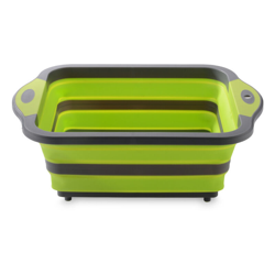 Tagliere pieghevole 3 in 1 cestello da taglio con cappuccio di scarico e forbici multifunzione cestino da drenaggio per cucine, viaggi, campeggio en oferta