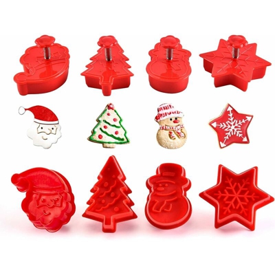 Set di cutter per biscotti a 4 pezzi con cutter da biscotto decorazione della torta modellata fuso con i biscotti