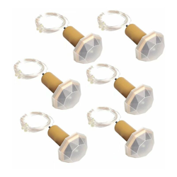 6 Ghirlande brillanti, luci di atmosfera di bottiglia di vetro colorato con tappi di vino solare, decorazione natalizia luci del paesaggio in LED- en oferta