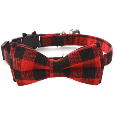 Collana di cat Bowknot Collana Cat Security Fibbia Bowknot Rimovibile PET Collana di piastrelle per animali domestici (rosso nero