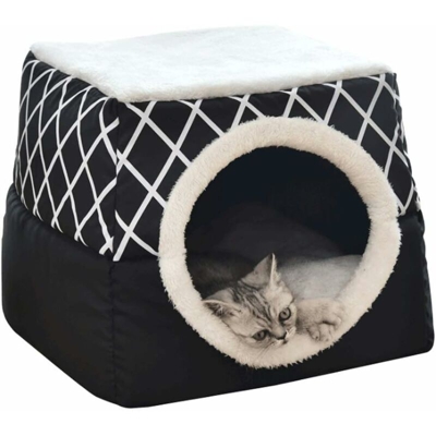 Cat Cater Cat House Cat Bed Pet Pet Nest Ped Sleeping Bag 2 in 1 Abbraccio pieghevole Cave Capsula Cat Casa Casa Casa Casa Recintata Casa Kennel