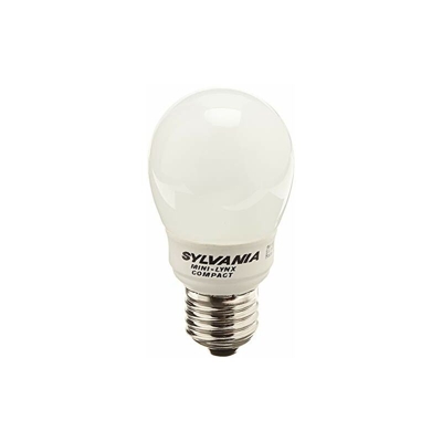Lampadina a risparmio energetico Mini-Lynx Compact Ball, 9 Watt - 9W / E27 / 827 - Sylvania
